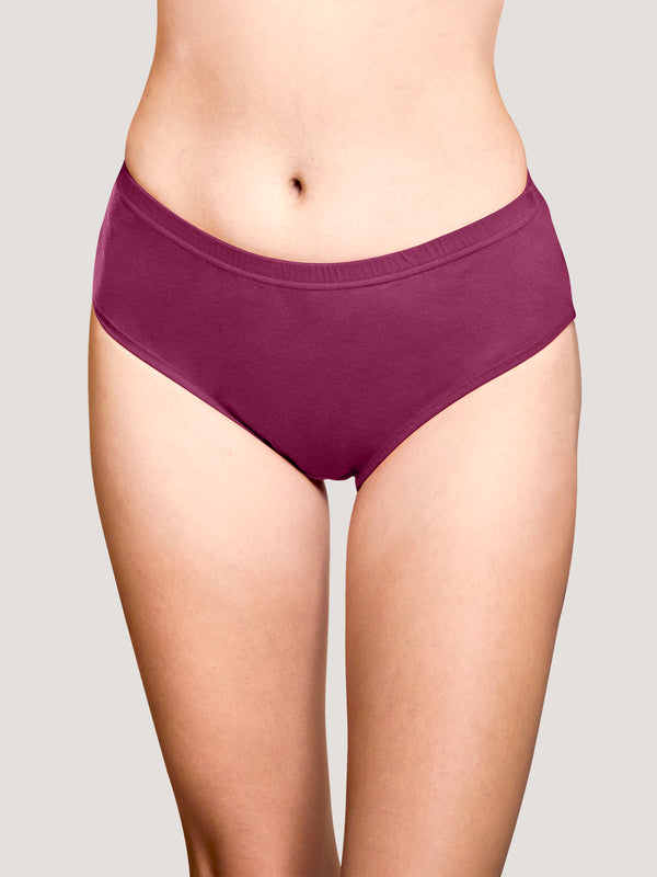 Theo Inner Elastic Hipster Panties | Pack of 3-BURGUNDY BURGUNDY BURGUNDY