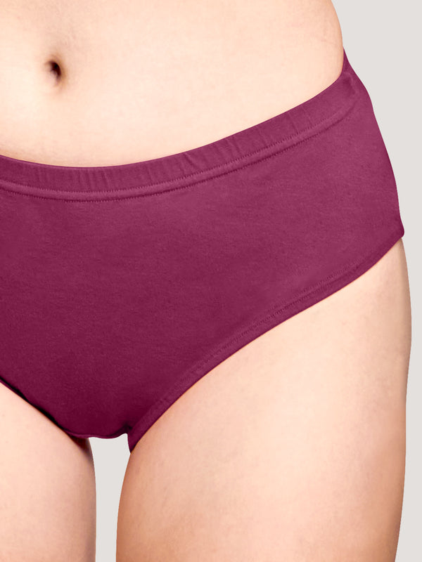 Theo Inner Elastic Hipster Panties | Pack of 3-BURGUNDY BURGUNDY BURGUNDY