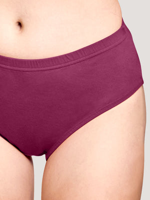 Theo Inner Elastic Hipster Panties | Pack of 3-ORANGE RUST ONION RUST BURGUNDY