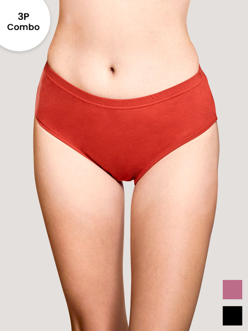 Kalyani Theo Woman's Inner Elastic Hipster Panties | Pack of 3