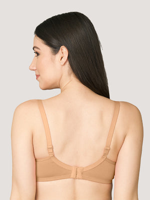 Tulip Deep Neck Soft Padded Bra for Women-NUDE