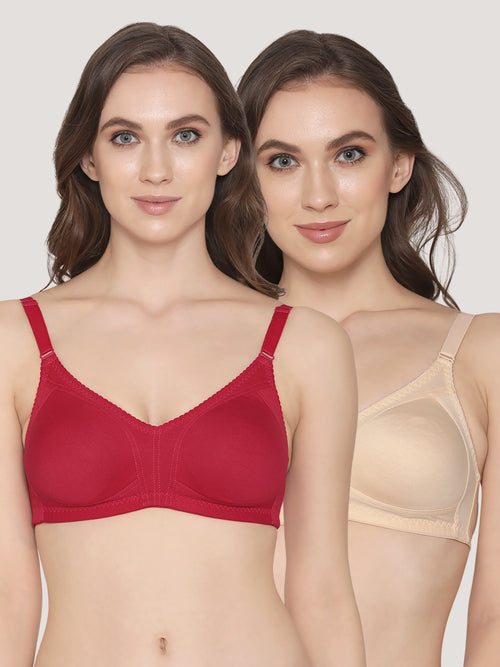 K LINGERIE Kwid Women's Non Padded Wirefree Full Coverage Support Plus Size T-Shirt Bra-U.SKIN RANI