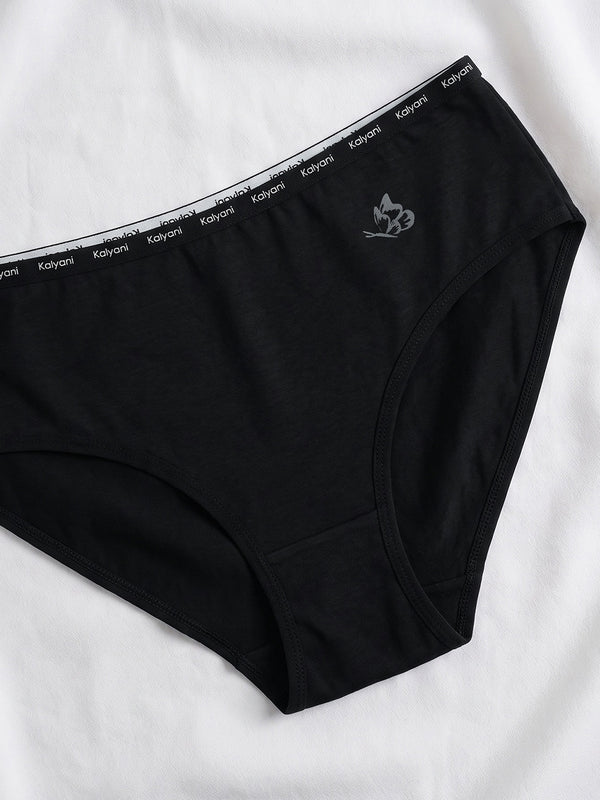Vami High Coverage Cotton Spandex Hipster Panties for Women | Pack of 3-BLACK COFFEE NAVY BLUE