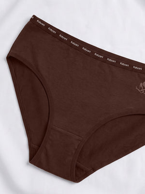 Vami High Coverage Cotton Spandex Hipster Panties for Women | Pack of 3-COFFEE COFFEE COFFEE