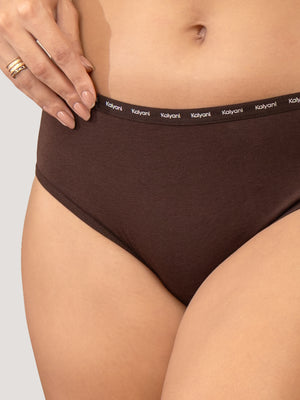 Vami High Coverage Cotton Spandex Hipster Panties for Women | Pack of 3-COFFEE COFFEE COFFEE