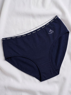 Vami High Coverage Cotton Spandex Hipster Panties for Women | Pack of 3-NAVY BLUE NAVY BLUE NAVY BLUE