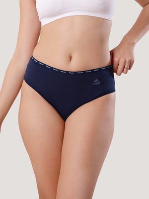 Vami High Coverage Cotton Spandex Hipster Panties for Women | Pack of 3-NAVY BLUE NAVY BLUE NAVY BLUE