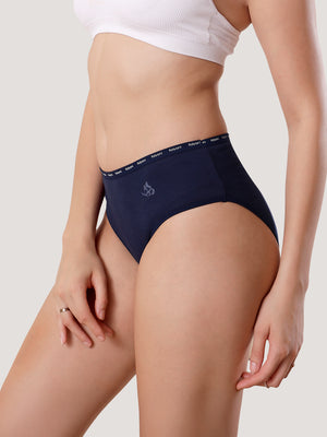 Vami High Coverage Cotton Spandex Hipster Panties for Women | Pack of 3-NAVY BLUE NAVY BLUE NAVY BLUE