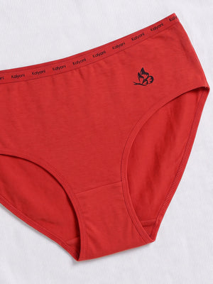 Vami High Coverage Cotton Spandex Hipster Panties for Women | Pack of 3-ORANGE RUST ORANGE RUST ORANGE RUST