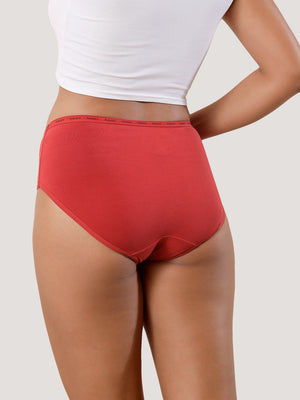 Vami High Coverage Cotton Spandex Hipster Panties for Women | Pack of 3-ORANGE RUST ORANGE RUST ORANGE RUST