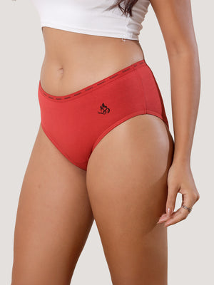 Vami High Coverage Cotton Spandex Hipster Panties for Women | Pack of 3-COFFEE ORANGE RUST NAVY BLUE