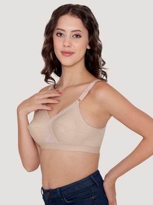 Kalyani Vega Ultimate Support Cross-Front Full Coverage Rich Cotton Bra with Side-Elastic Lift (C-F Cups) | Pack of 2 |L.NUDE L.NUDE