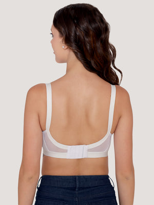 Kalyani Vega Ultimate Support Cross-Front Full Coverage Rich Cotton Bra with Side-Elastic Lift (C-F Cups) | Pack of 2 |WHITE WHITE
