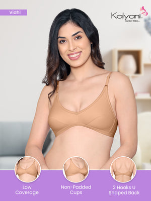 Vidhi Seamed Non-Padded Everyday Bra | Pack of 3-NUDE NUDE NUDE