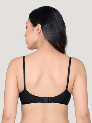 Vidhi Seamed Non-Padded Everyday Bra | Pack of 3-BLACK NUDE WHITE