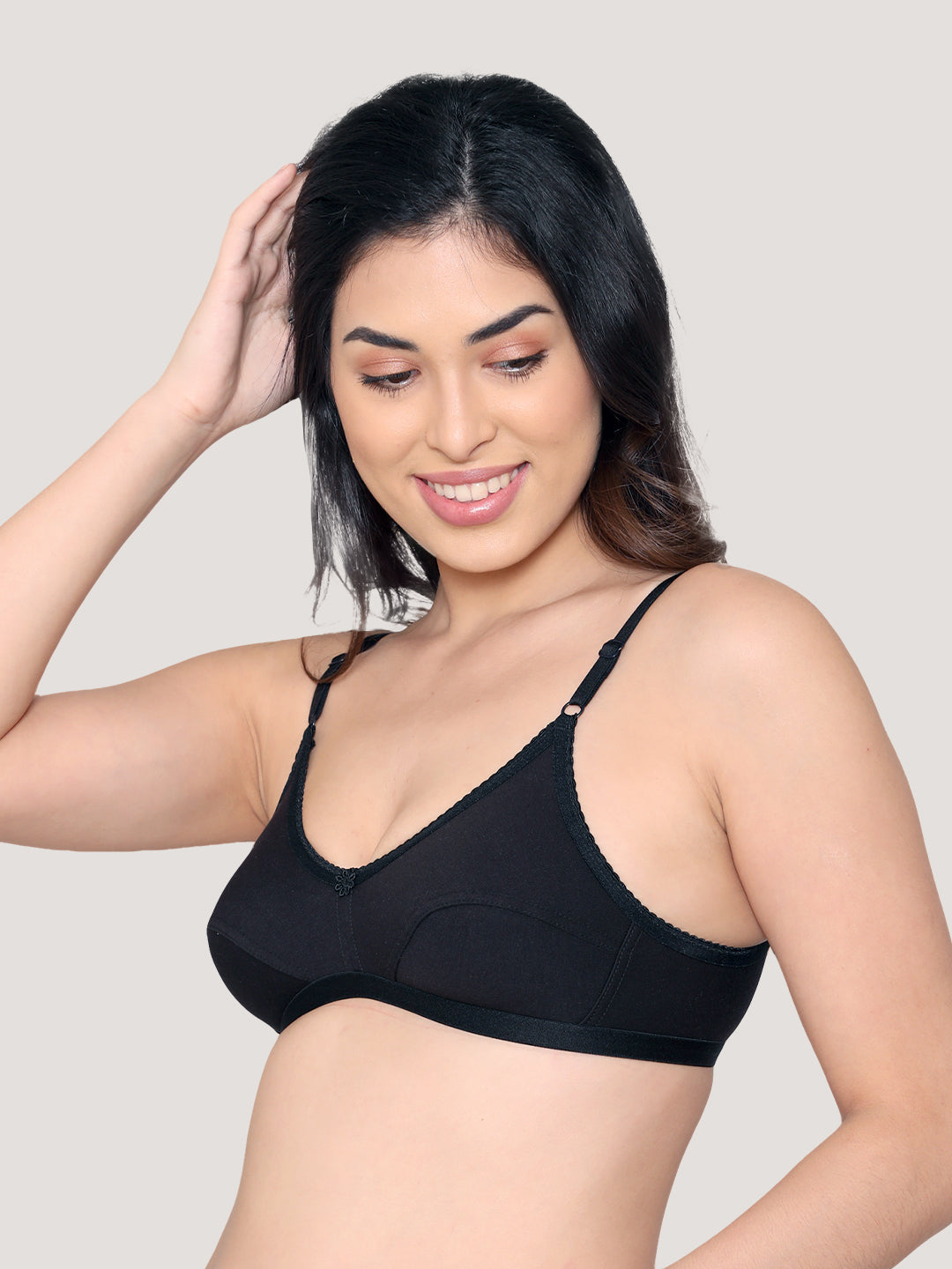 Vidhi Seamed Non-Padded Everyday Bra | Pack of 3-BLACK BLACK BLACK