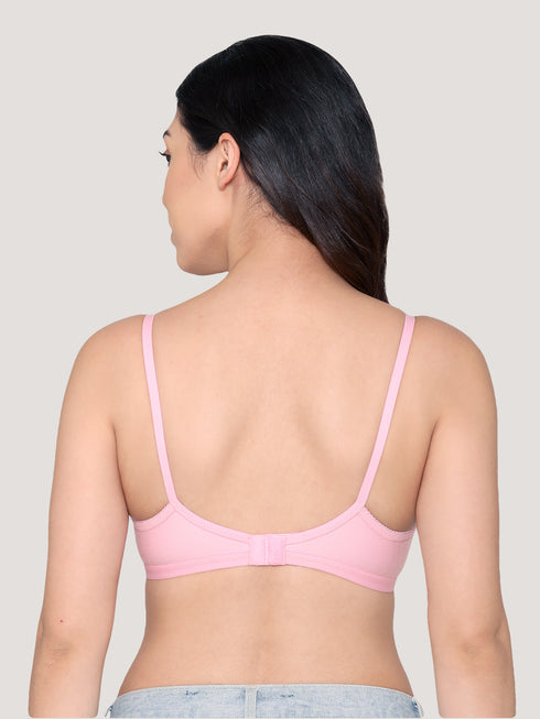 Kalyani Vidhi Non-Padded Wirefree Lace Neck Everyday Bra | Pack of 3