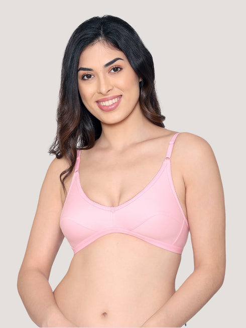 Kalyani Vidhi Non-Padded Wirefree Lace Neck Everyday Bra | Pack of 3