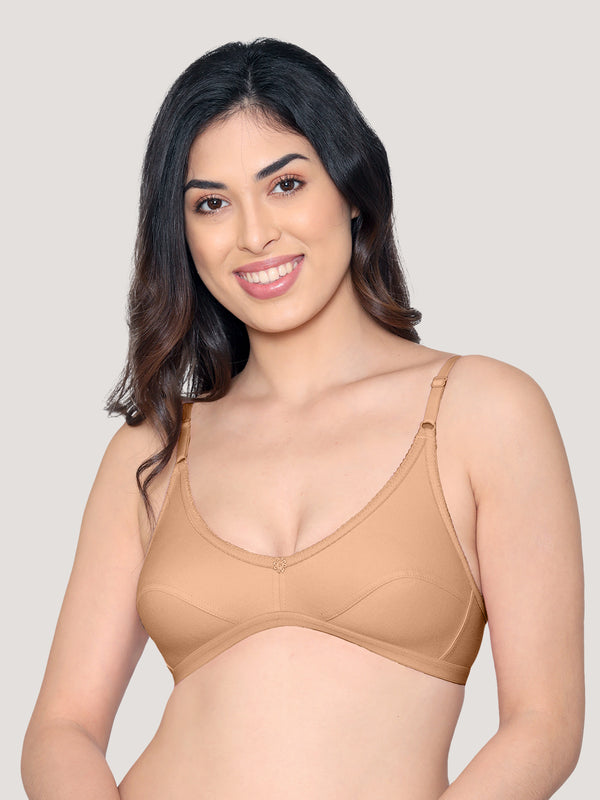 Vidhi Seamed Non-Padded Everyday Bra | Pack of 3-NUDE NUDE NUDE