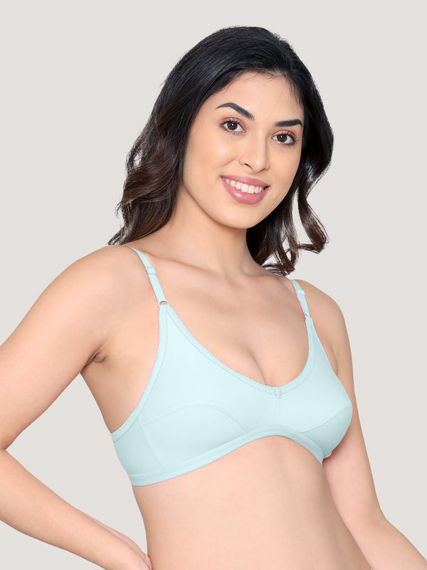 Vidhi Seamed Non-Padded Everyday Bra | Pack of 3-SKY BLUE SKY BLUE SKY BLUE