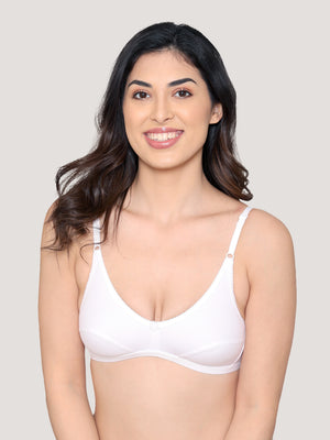 Vidhi Seamed Non-Padded Everyday Bra | Pack of 3-NUDE WHITE PINK