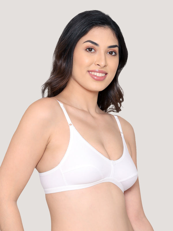 Vidhi Seamed Non-Padded Everyday Bra | Pack of 3-WHITE WHITE WHITE