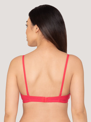 Kalyani Viviana Soft Padded Seamless Balconette Style T-Shirt Bras | Pack of 2 | HOT PINK HOT PINK