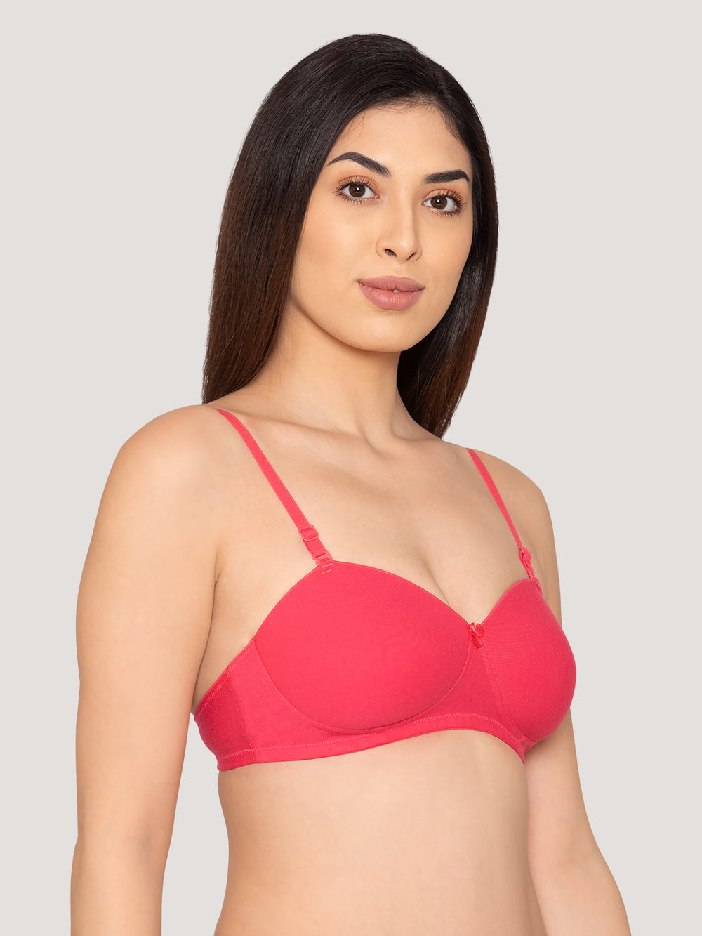 Kalyani Viviana Soft Padded Seamless Balconette Style T-Shirt Bras | Pack of 2 | HOT PINK NUDE