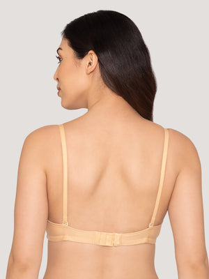 Kalyani Viviana Soft Padded Seamless Balconette Style T-Shirt Bras | Pack of 2 | NUDE BLACK