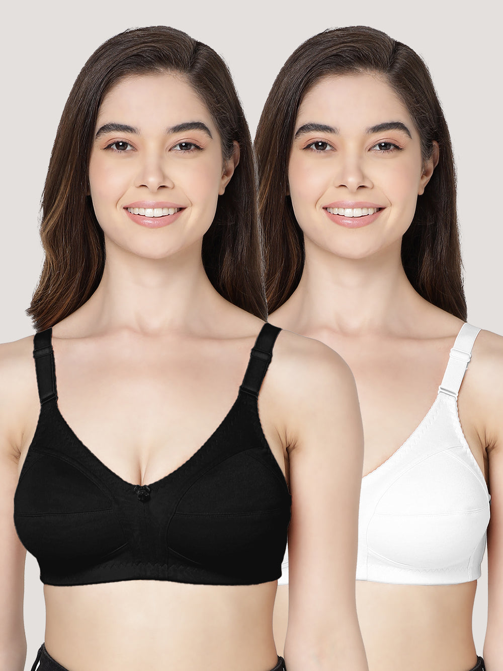 Anaya Full Coverage M Frame Minimizer Bra | Pack of 2-WHITE  BLACK