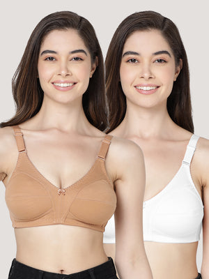 Anaya Full Coverage M Frame Minimizer Bra | Pack of 2-WHITE  CAMEL