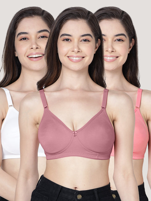 Kalyani Evlyn Full Coverage Double Layered Cups Regular Bra | Pack of 3