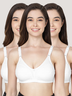 Anaya Full Coverage M Frame Minimizer Bra | Pack of 3-WHITE WHITE WHITE