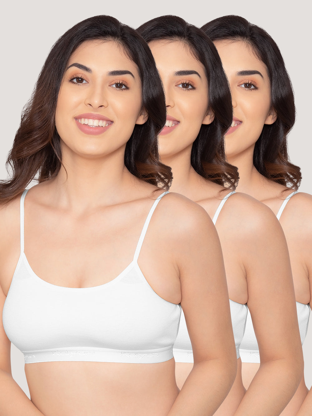 Sanorita Full Coverage Daily Wear Beginners Bra | Pack of 3-WHITE WHITE WHITE