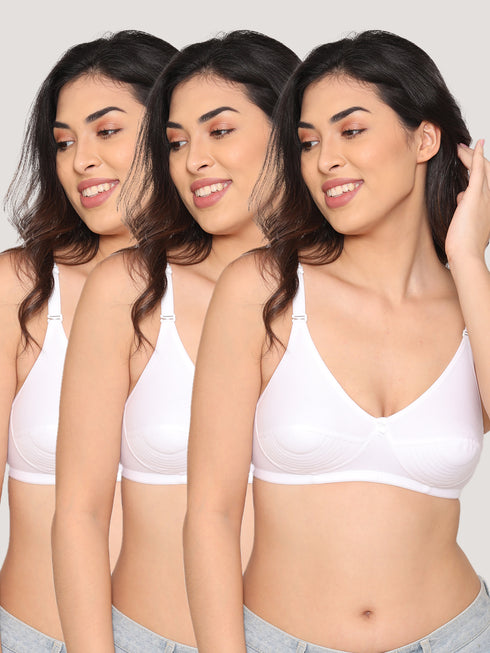 Kalyani Pranika Non Padded Cut & Sew Cups Everyday Bra | Pack of 3