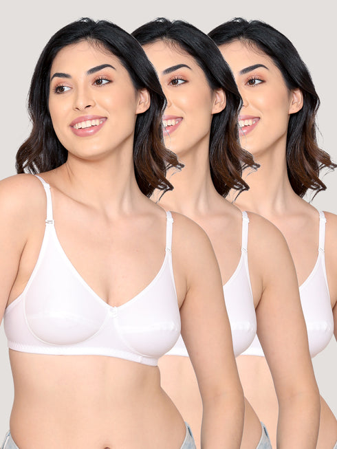 Kalyani Wamika Fuller Cups Non Padded Straight Back Everyday Bra | Pack of 3