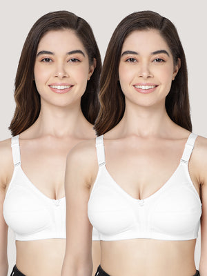 Anaya Full Coverage M Frame Minimizer Bra | Pack of 2-WHITE WHITE