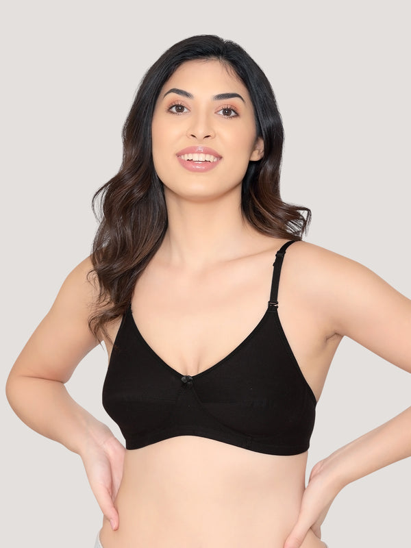 Wamika Fuller Cups Everyday Bra | Pack of 3-BLACK CAMEL WHITE