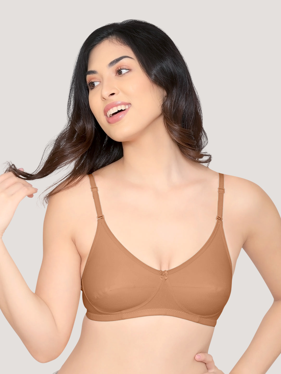 Wamika Fuller Cups Everyday Bra | Pack of 3-CAMEL CAMEL CAMEL