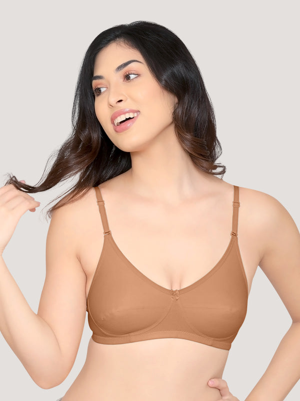 Wamika Fuller Cups Everyday Bra | Pack of 3-BLACK CAMEL WHITE