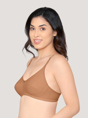 Wamika Fuller Cups Everyday Bra | Pack of 3-CAMEL CAMEL CAMEL