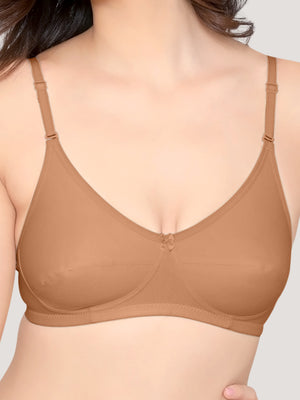 Wamika Fuller Cups Everyday Bra | Pack of 3-CAMEL CAMEL CAMEL