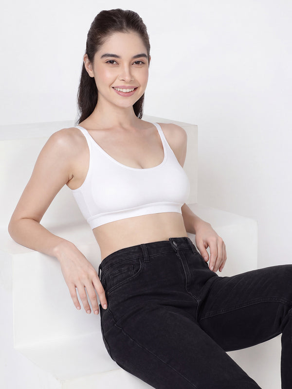 Cathy Double-Layered Slip-On Beginner Bra | Pack of 3-BLACK WHITE ONION