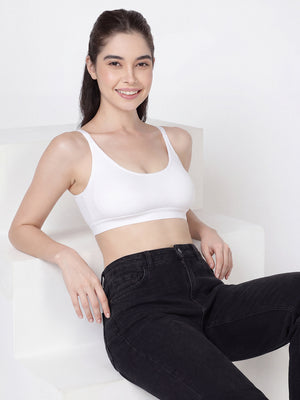 Cathy Double-Layered Slip-On Beginner Bra | Pack of 3-WHITE WHITE WHITE