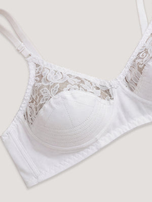Deepali Non Padded Everyday Lace Bra | Pack of 3-GREY ROSE WHITE