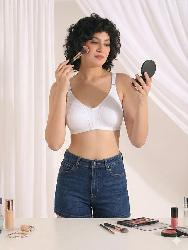 Anaya Full Coverage M Frame Minimizer Bra | Pack of 3-ONION GREY WHITE