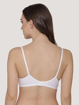 Deepali Non Padded Everyday Lace Bra | Pack of 3-ONION SKIN WHITE