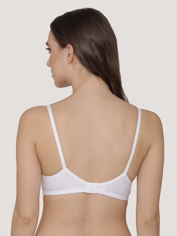 Deepali Non Padded Everyday Lace Bra | Pack of 3-ONION SKIN WHITE