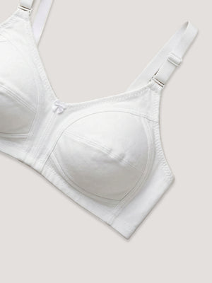 Kalyani Mia Full Coverage Double Layered Cups Cotton Beginners Bra |Pack of 3 S.BLUE WHITE ASH