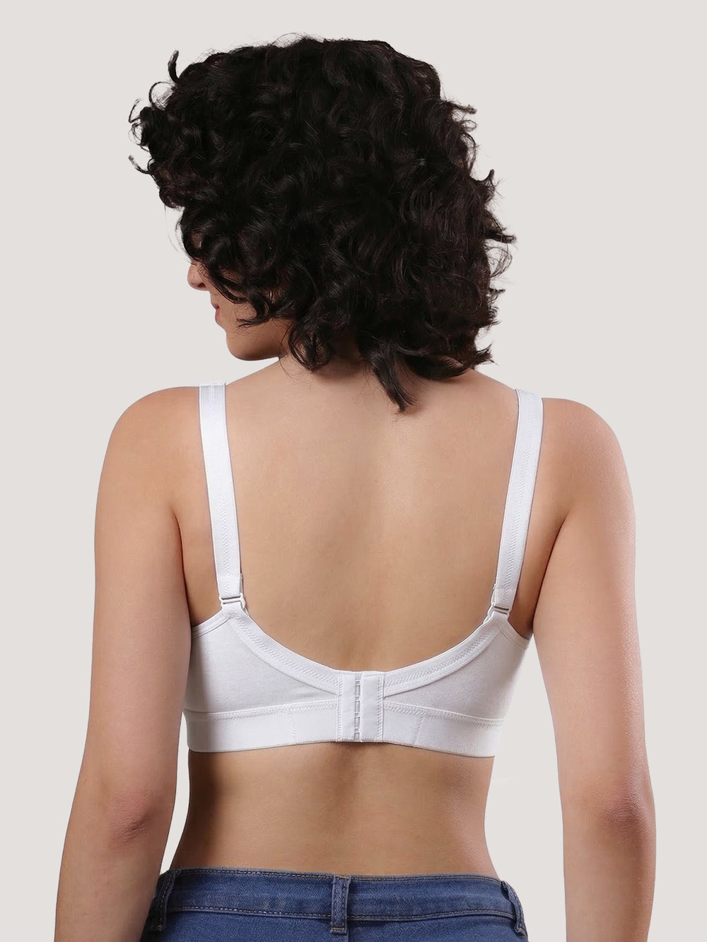 Kalyani Ashley Double Layered Seamless Cups Full Coverage Cotton Lycra Bra | Pack of 2 |WHITE WHITE